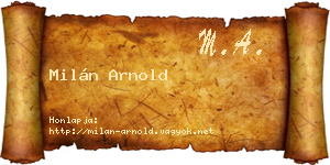 Milán Arnold névjegykártya